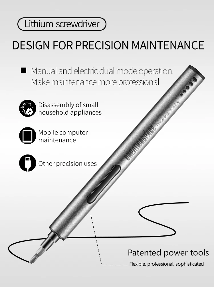 CREATIONSPACE CS03B мини-прецизионный инструмент для обслуживания 260 мАч Мини-электрическая отвертка 55 бит