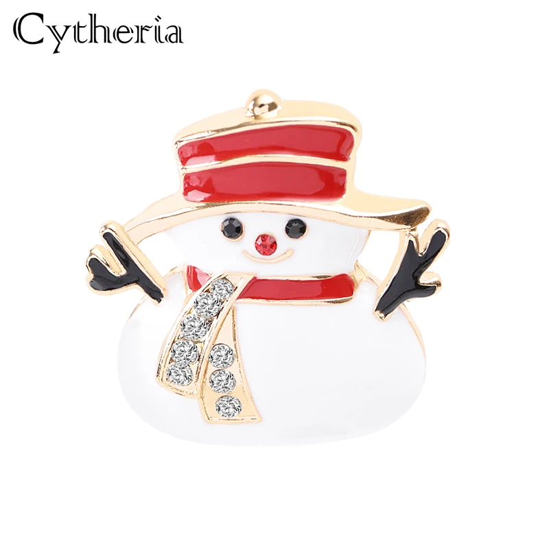 

snowman pins brooches snowman with red hat scarf enamel cartoon pin red nose Branch hand lapel pin badge button brooch party