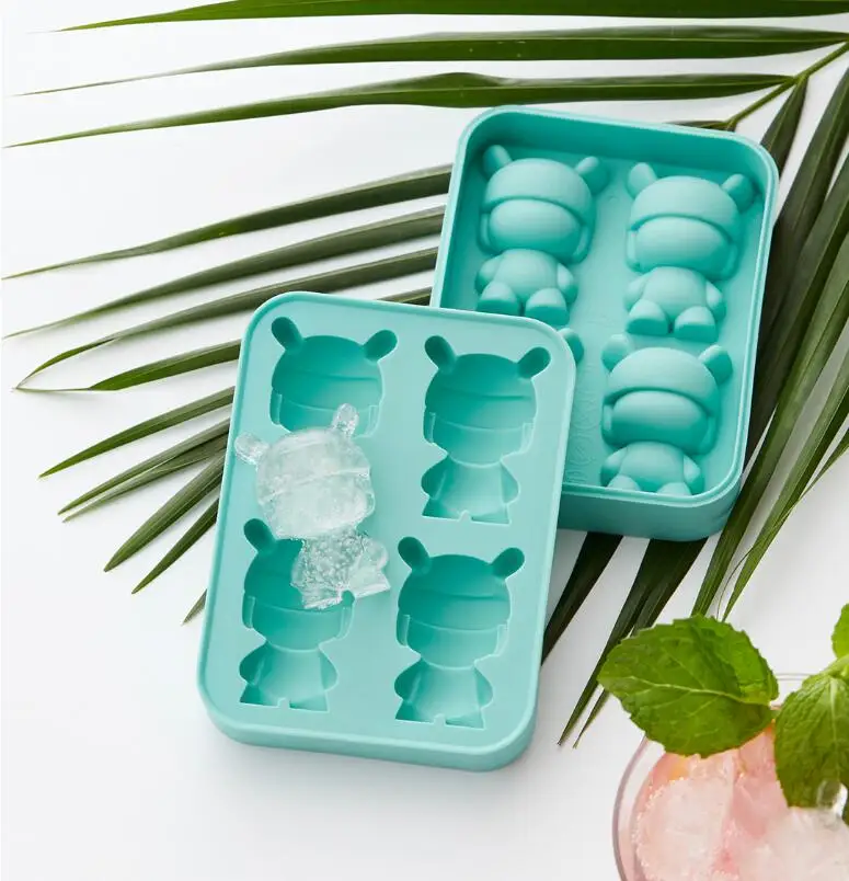 Xiaomi Mitu Ice Tray Food Grade Silicone Mold Cartoon Shape 4Cubes Ice Cream Mold DIY Ice Maker Household ice cube tray mold (1)