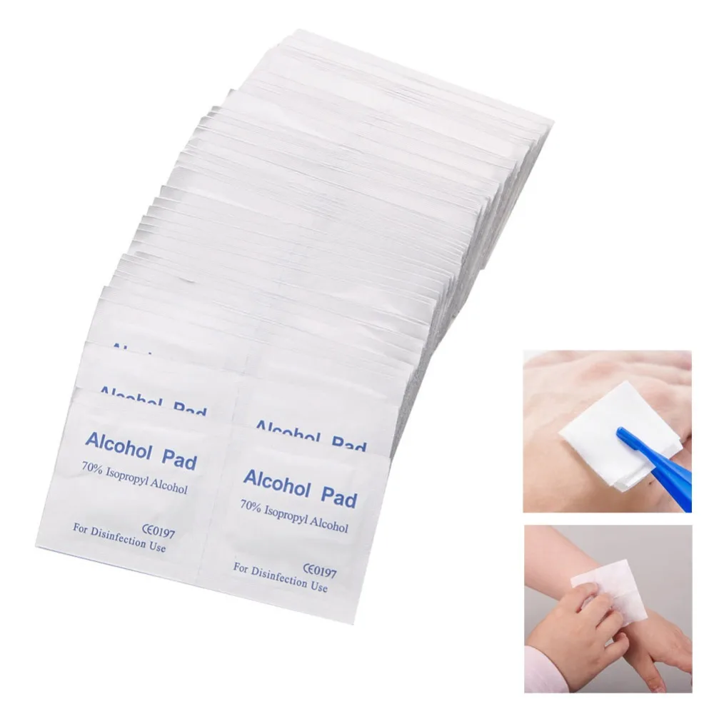 

Alcohol Wipe Pad Medical Swab in Sachet Antibacterial Tool Cleanser 100pcs