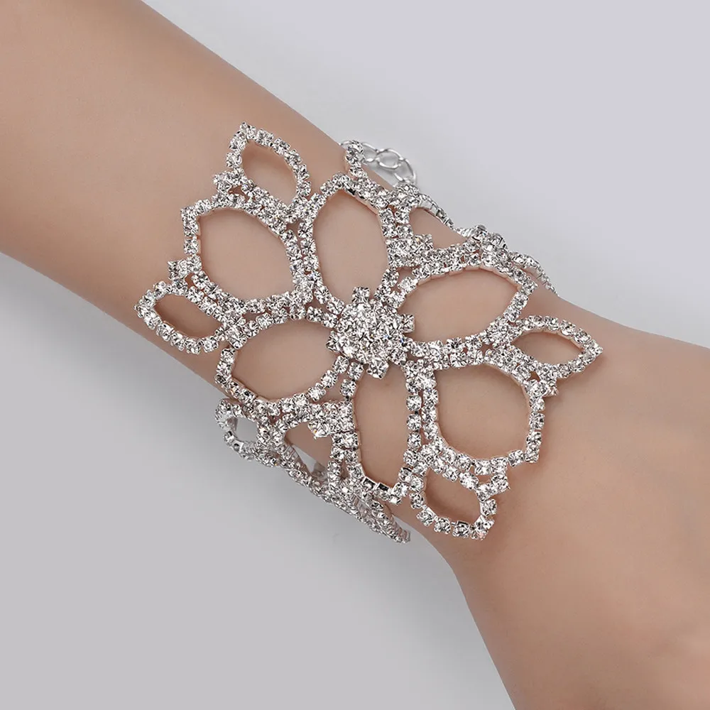 Хит, серебряные браслеты с кристаллами для женщин, Свадебные Цветочные браслеты на лодыжке, браслеты с орнаментом, регулируемый браслет, бижутерия, подарок