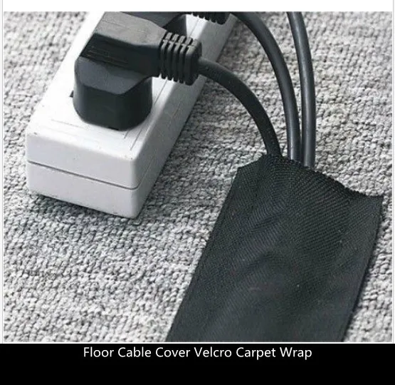 2.5mtr pack 75mm Black Strong Floor Cable Cover Protection with hook