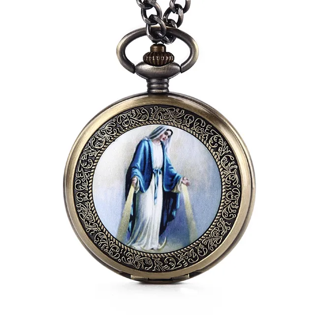 Buy Vintage Blessed Virgin Mary Portrait Pocket Watch Womens Mens Retro Classic