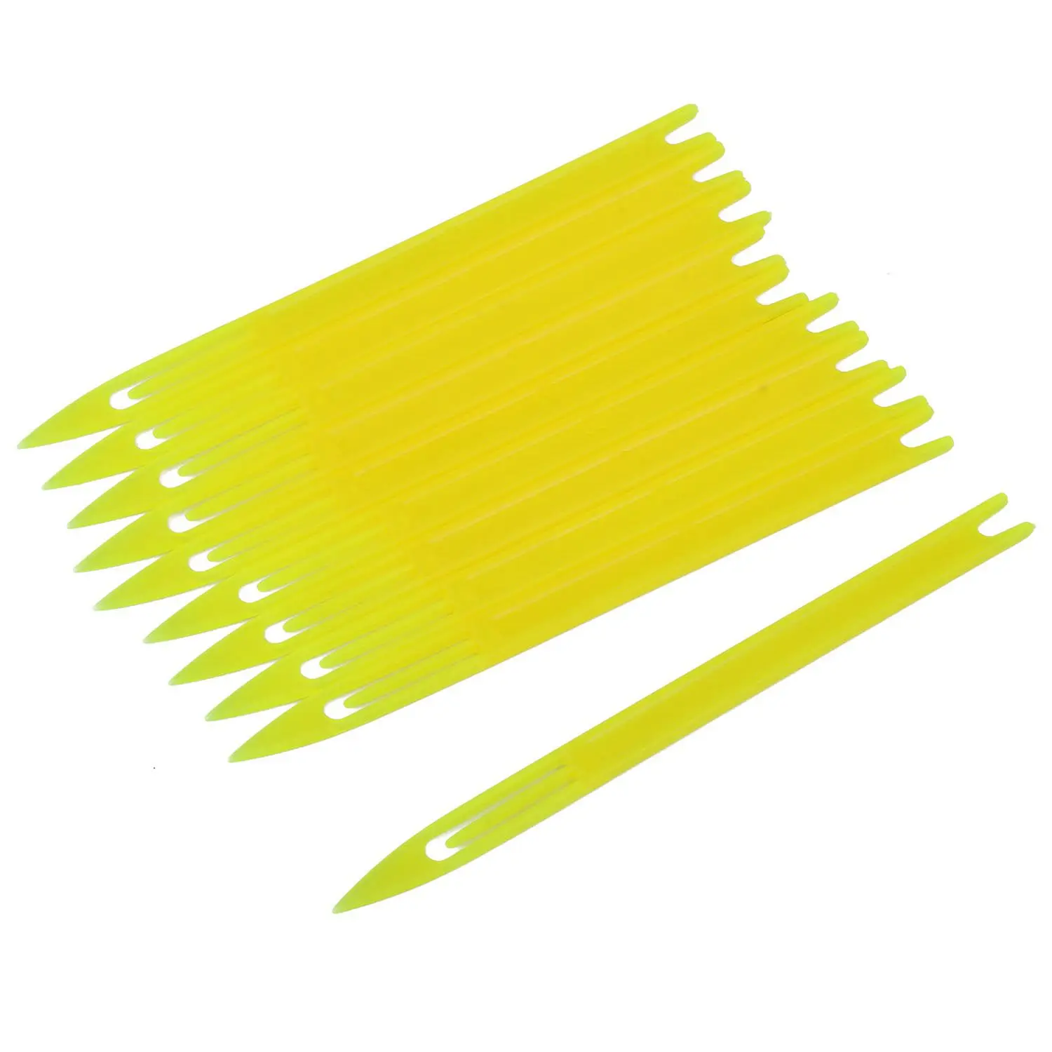 

New 10 Pcs Yellow Plastic Fishing Net Repair Needle Shuttles Bobbin 2#