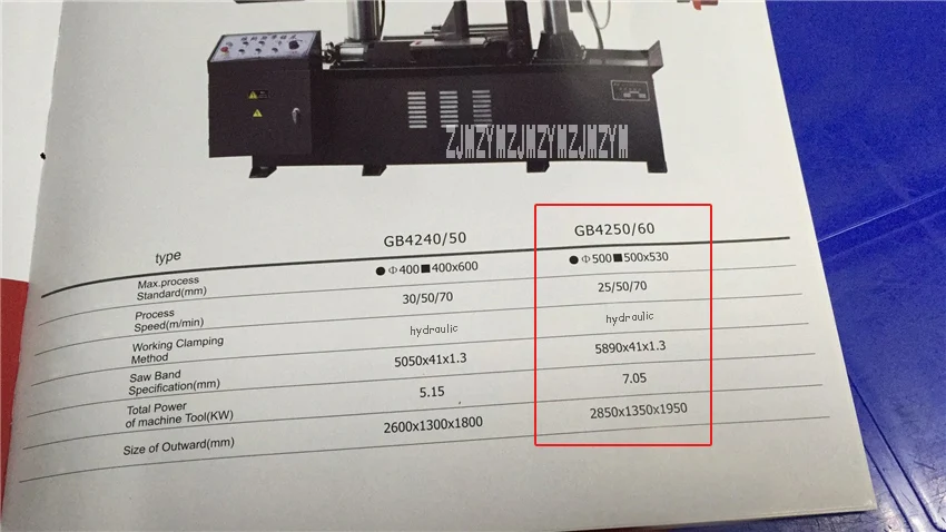 GB4250/60 пильный станок, высококачественное деревообрабатывающее оборудование, Горизонтальная ленточная пила для резки металла, ленточная Пильная машина 380 в кВт