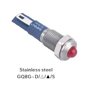 

ONPOW 8mm Domed Dot illuminated Stainless steel Signal lamp, indicator lamp, indicator light (GQ8G-D/R/6V/S) CE,RoHS