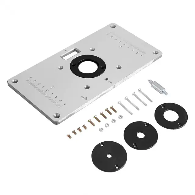 Aluminum Alloy Wood Router Table Insert Plate With 4pcs Router Insert Rings Wood Router Tools For Woodworking