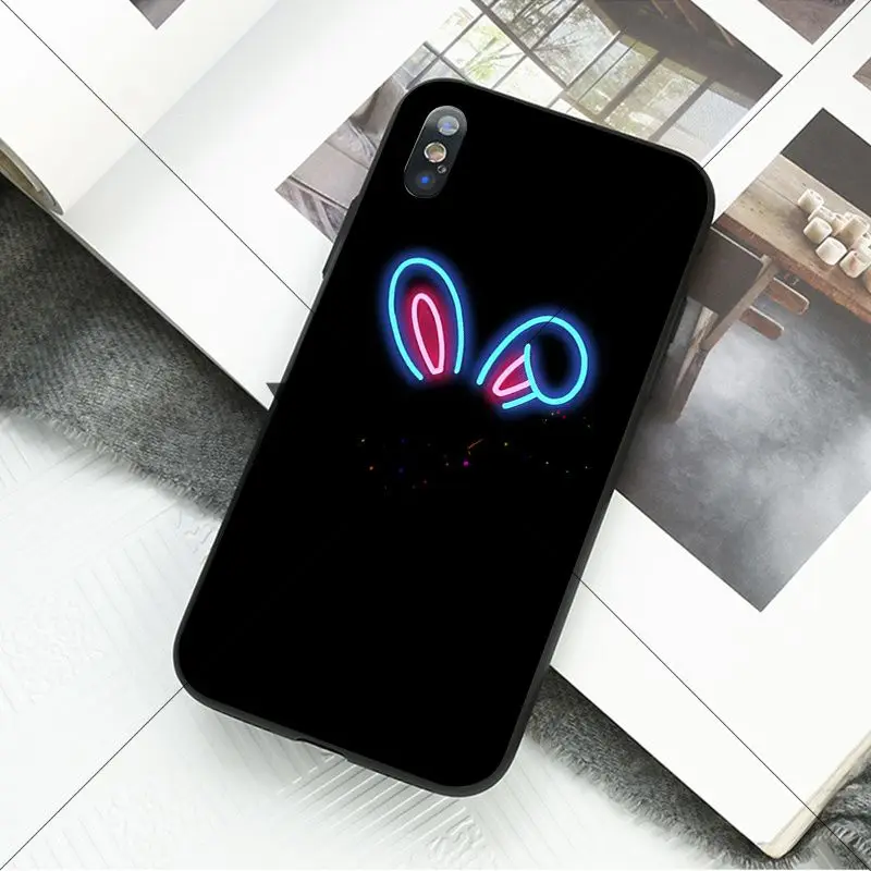 Black background fluorescent small pattern font neon