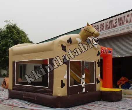 

New arrival factory wholesale Horse inflatable bouncer slide combos
