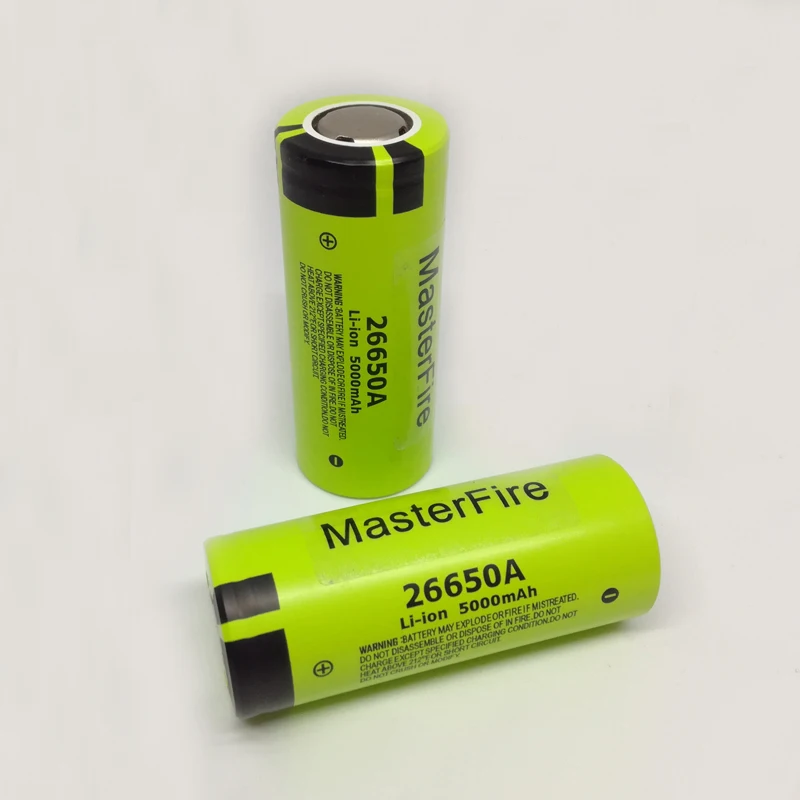 MasterFire подлинный Аккумулятор для Panasonic 26650A 3,7 V 5000 mAh высокой емкости 26650 литий-ионные аккумуляторы