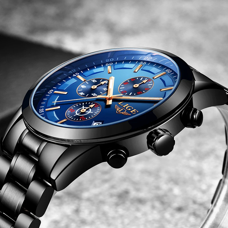 

2019 LIGE Mens Watches Top Brand Luxury Men's Sport's Watch Men Fashion Waterproof Watch For Men Quartz Clock Relogio Masculino