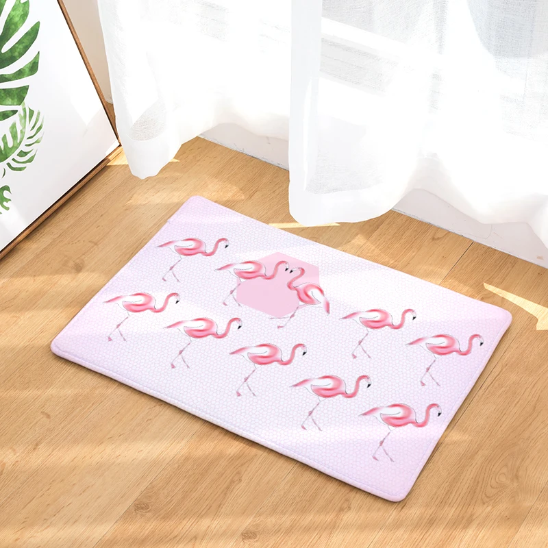 Anti- Slip Welcome Floor Mats Flamingo Hallway Kitchen Rug Decoration Stair Carpets Light Thin Crafts Rugs 40x60cm 50x80cm