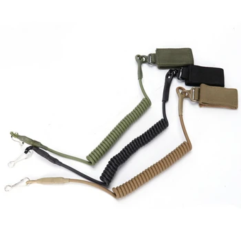 

Tactical Bushcraft Sling Retractable Plastic Spring Elastic Rope Anti-lost Keychain gear Outdoor Hike Camp hunt Climb accessory