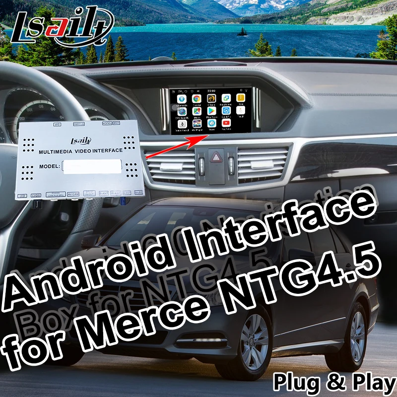 Четырехъядерный Android навигационная коробка + видео интерфейс для Mercedes Benz NTG4.5