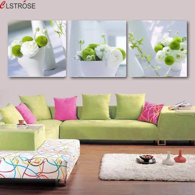 

Free shipping multi flower modern style canvas wall art home decorate wall paintings 3 piece canvas wall art