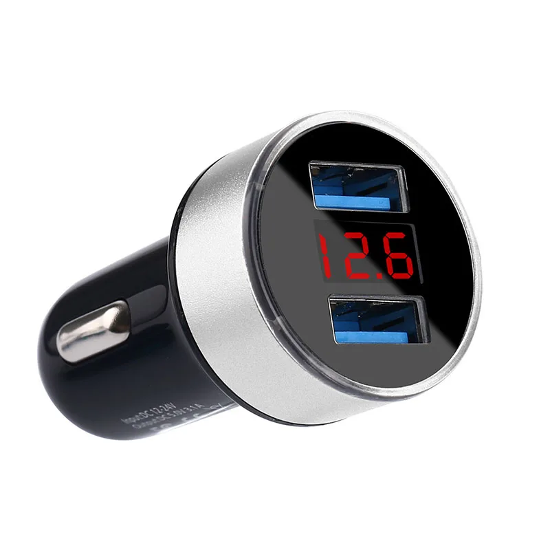 Thbelieve 3A Dual Car-Charger 2 USB Charging Port 5V 3A Quick Charge LED Voltage Display Mini Portable Auto Charger  (6)