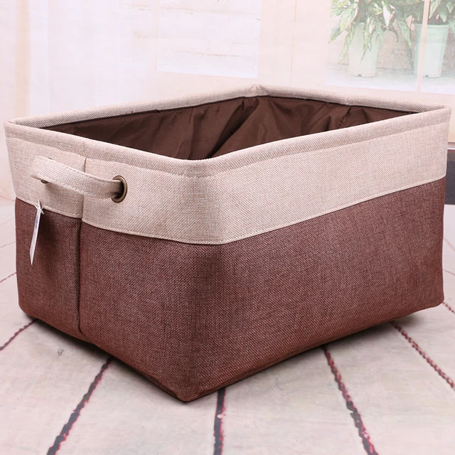 Bunched Storage Baskets Cotton Cloth Folding Box Bunched Storage Baskets Cotton Cloth Folding Box Drawstring Laundry Bin Desktop Debris Organizer