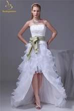 Bealegantom New Elegant White A-Line Organza Wedding Dresses 2017 Appliques Plus Size Bridal Gowns Vestido De Novia QA1141