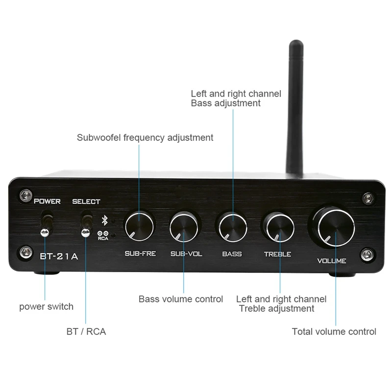 Tpa3116 сабвуфер Bluetooth усилитель Hifi Tpa3116D2 2,1 канальный цифровой аудио усилители 50 Вт x 2+ 100 Вт Dc12-24V