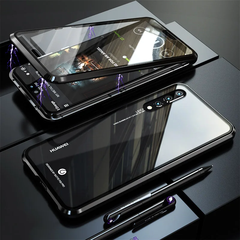

360 Full Body Coverage Metal Shockproof Cover Case For Huawei P20 Pro Covers Cases Transparent Glass Back Cover P20 Pro Coque
