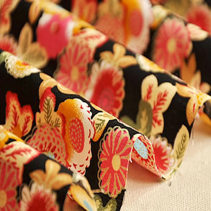 Разноцветная комбинация подсолнухов; хлопковый лоскутный домашний текстиль; хлопковый поплин для шитья; хлопковая ткань