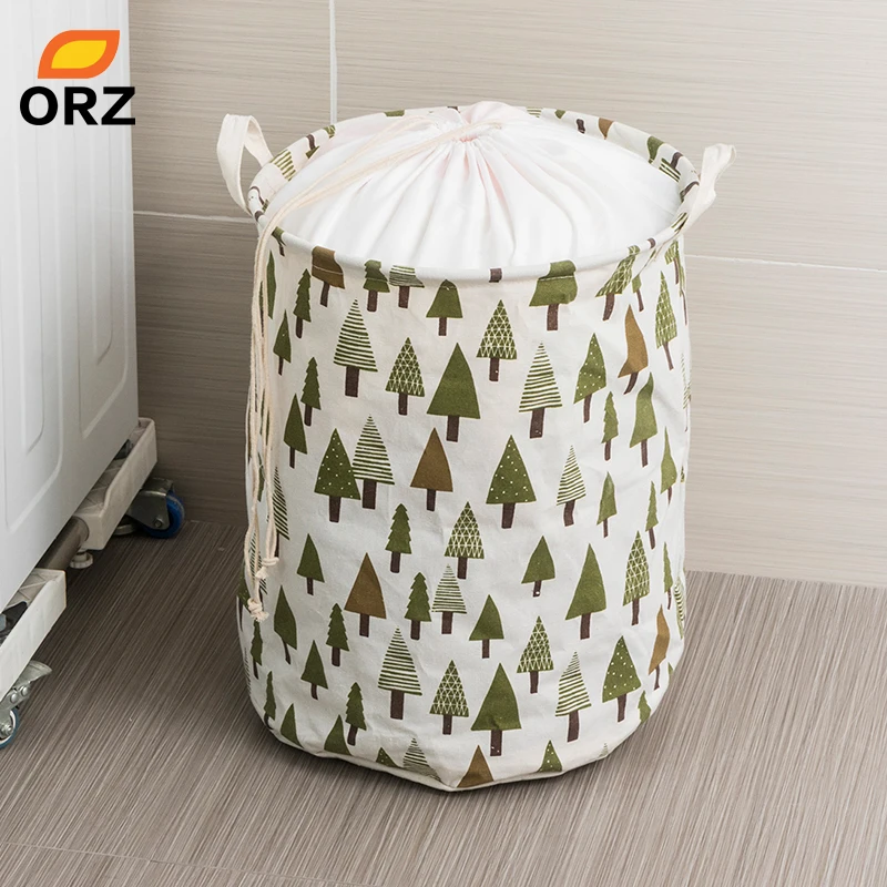 

ORZ Folding Laundry Basket Big Size Storage Basket For Clothes Toy Drawstring Waterproof Storage Bag Bathroom Clothes Organizer