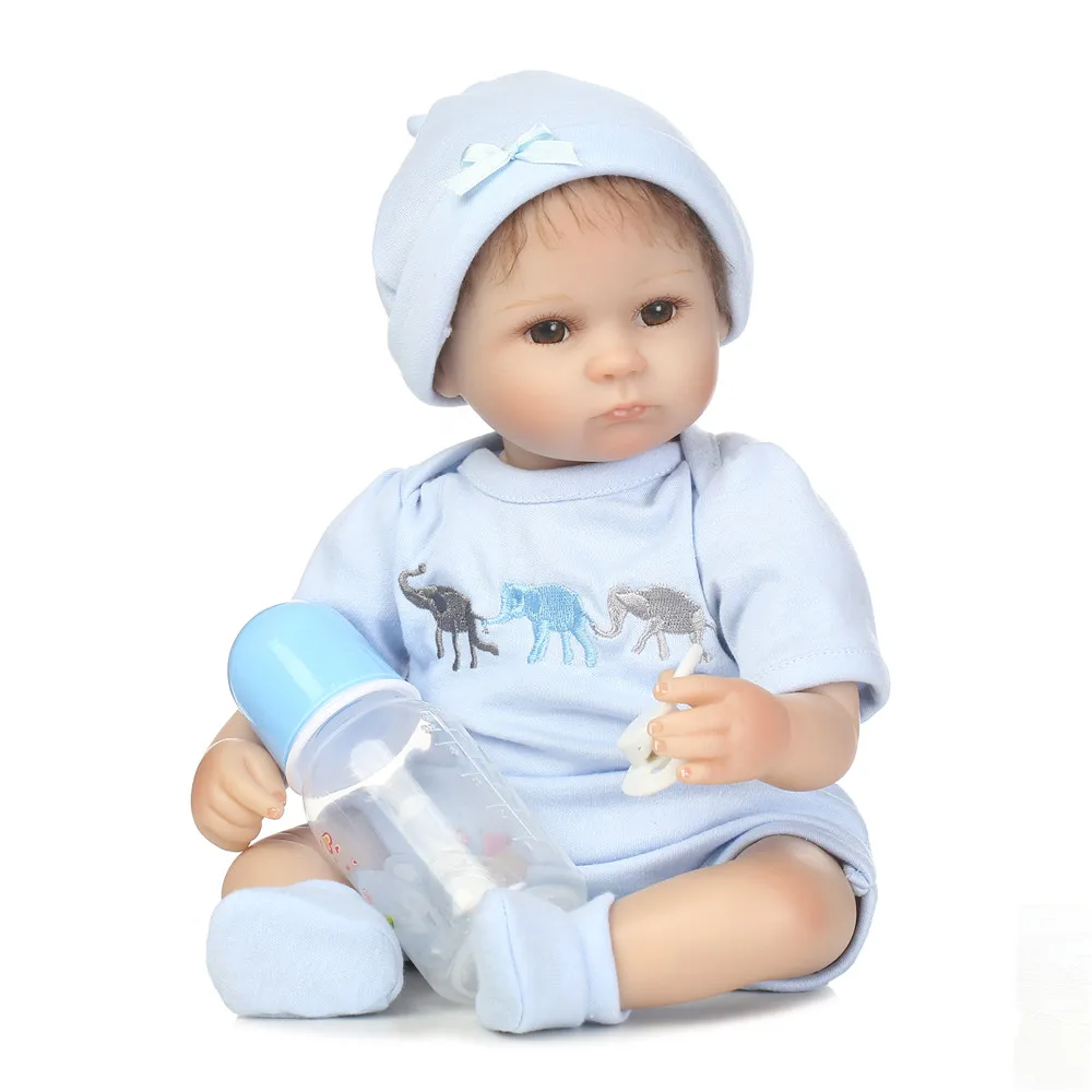 

NPK 16"40cm boy doll reborn for child baby gift soft silicone reborn dolls play house toys bebe alive reborn bonecas