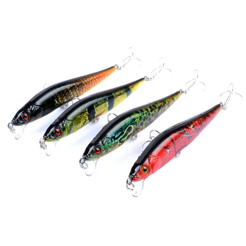 

1Pc 10cm 10g Painted Mino Fake Bait Minnow Crank wobblers Artificial Laser Hard Fishing Bait hooks Crankbait Fishing tackle