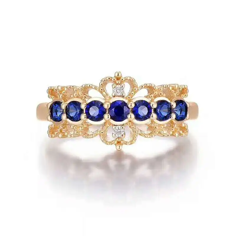 Almei Sri Lanka Sapphire Ring 925 Sterling Silver Gemstone Ring for Womens Jewellery,Designer