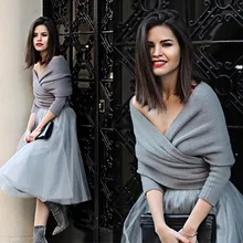 JOYINPARTY, женский свободный кардиган с длинным рукавом, вязаный свитер, джемпер, вязаная одежда, верхняя одежда, 4 цвета, повседневная, с v-образным вырезом