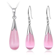 Серебряные украшения 925 пробы с каплями белого опала|set 925|set 10set