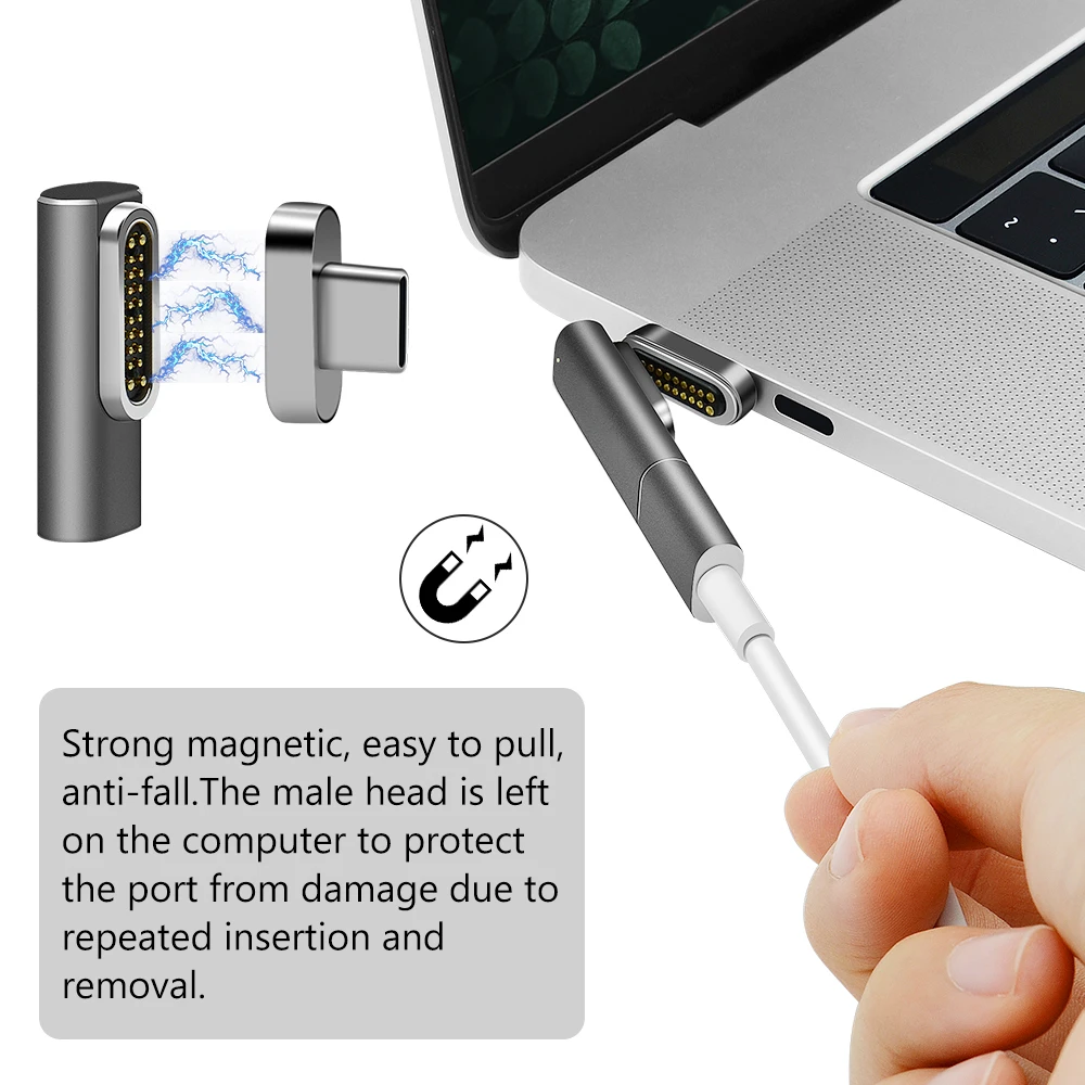 

20 pins Magnetic USB C Adapter,support Vedio 4K,100W quick charge For Macbook Pro/Pixelbook/Matebook