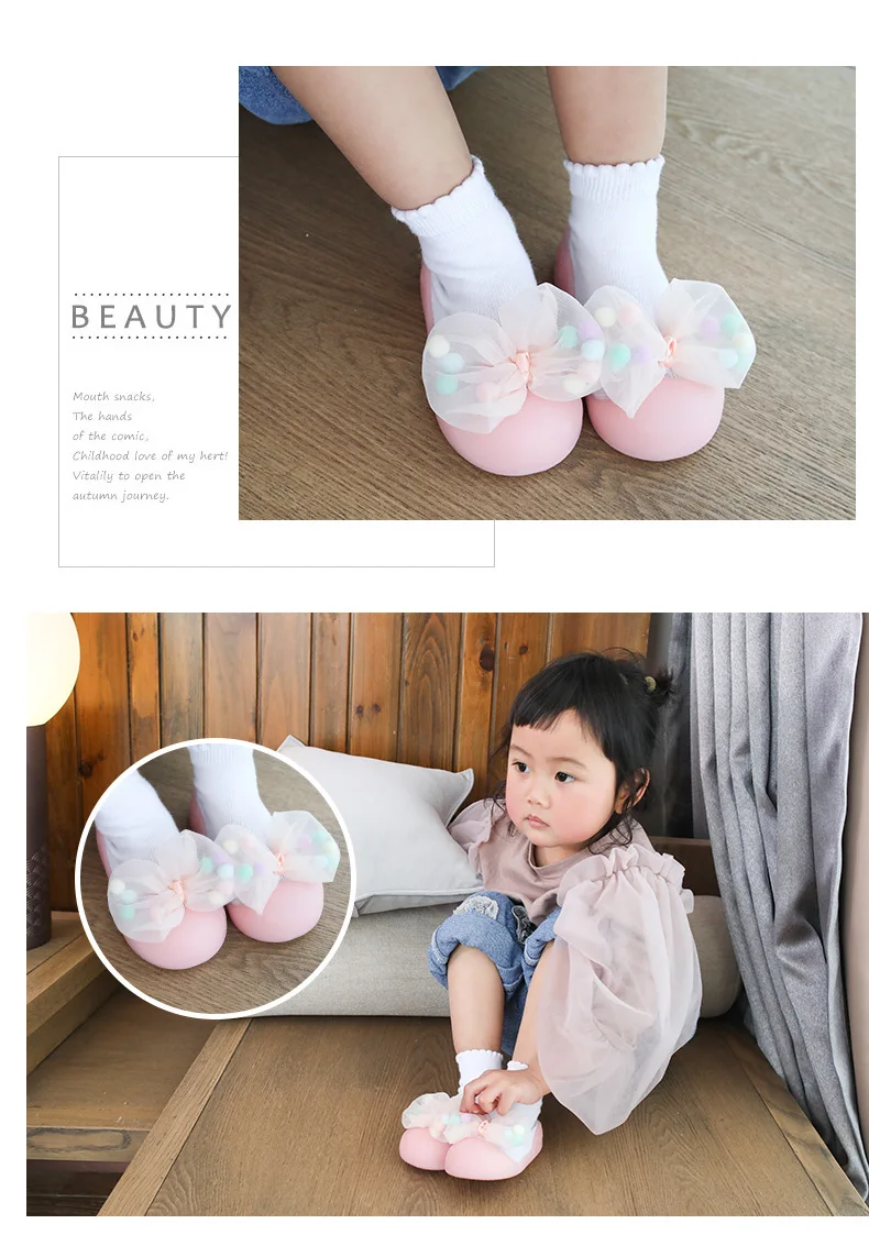 Kids Baby Boy Indoor Socks Anti Slip Warm Winter Shoes Sock with Rubber Soles  bebe Lace Bow slippers walker soft shoes boy girls Anti-skid Soft  Shoes Socks (8)