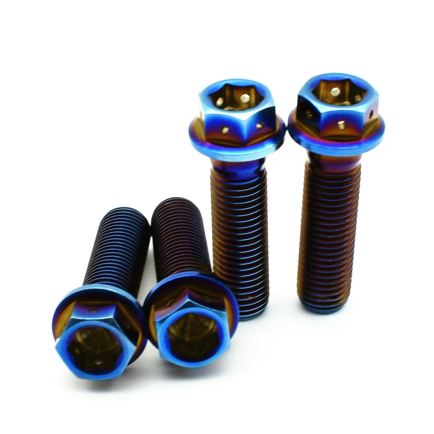 Ti Болт M10 X25mm DIY MTB титановые болты синий цвет двойной диск полый фланец головка