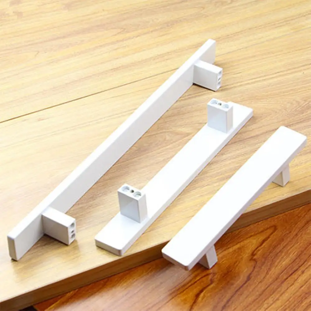 

Simple modern rectangular painted white cabinet closet door handle widened wide strip home door handle