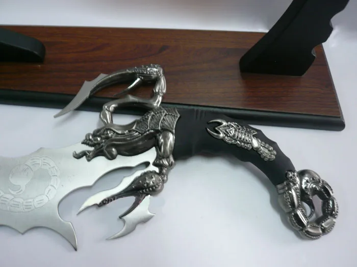 S0131 паук сеть Скорпион нож Клинок смерти лезвия гравировки с подставкой 21"|engraved