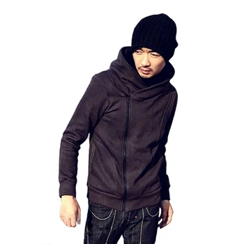 

British Style Men O-Neck Casual High Collar Fashion Personality Stayed Hooded Autumn Jacket Coat 7JEJ 7GNR