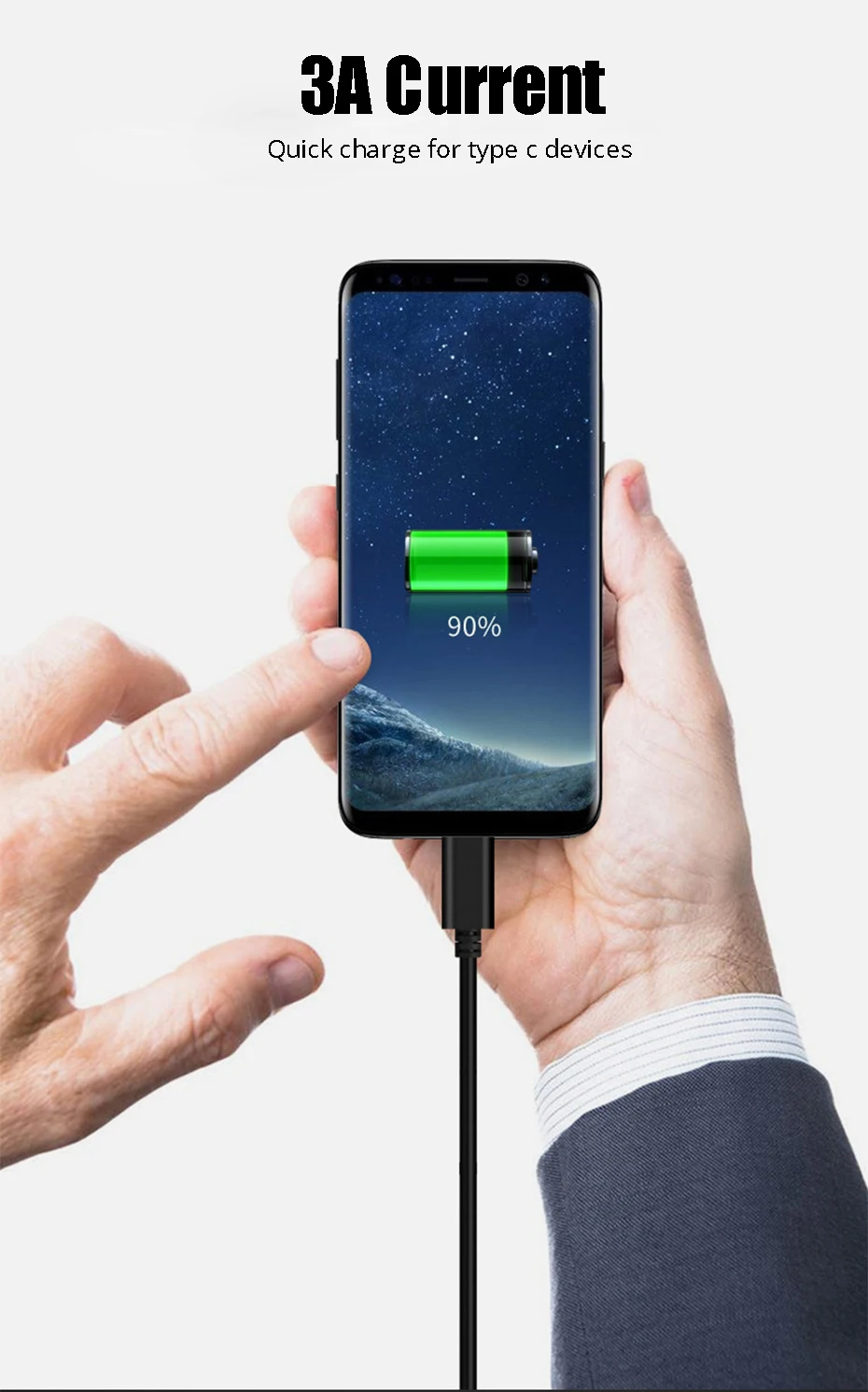 3A USB 3.0 Type C Cable USBC Data Charging Cord USB3.0 Type-c Cable For Samsung Note 9 8 S9 One plus 6 5t 5 USB-C Charger (3)