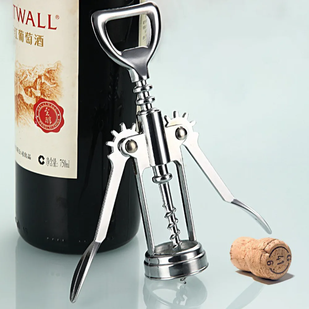 PREUP 1Pc Stainless Steel Wing Red Wine Corkscrew Beer Bottle Opener