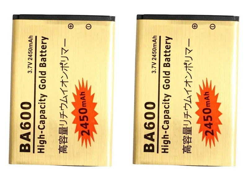 Ciszean 2 шт./лот 2450 мАч BA600 Золотой Сменный аккумулятор для U Kumquat ST25i ST25C батарея +