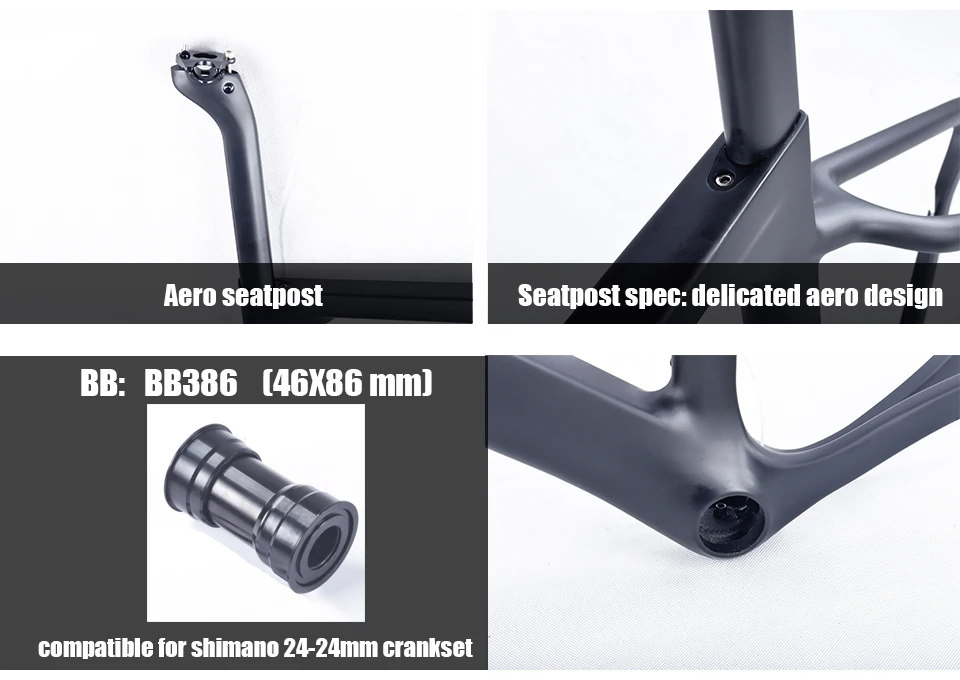 Perfect 2018 NEW arrival Aero Road or MTB Bike Frame S/M/L size Cyclocross Frame Disc Bike Carbon Gravel frame QR or thru axle 10