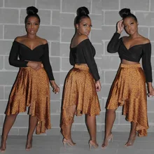 Многоцветный леопардовый Высокая Талия неравномерность Для женщин юбки Лидер продаж Новые модные летние Повседневное Сексуальная уличная LM8051