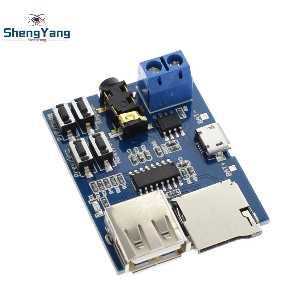

1pcs ShengYang TF card U disk MP3 Format decoder board module amplifier decoding audio Player