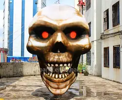 Бесплатная доставка 4,5 м высокий надувной череп для украшения Хэллоуина