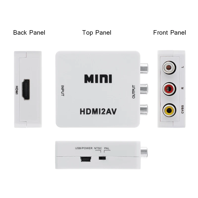 Hxairt 1080p HDMI К AV видео конвертер коробка AV2HDMI RCA AV HDMI CVBS к HDMI адаптер для HD ТВ PS3 PS4 PC DVD Xbox проектор