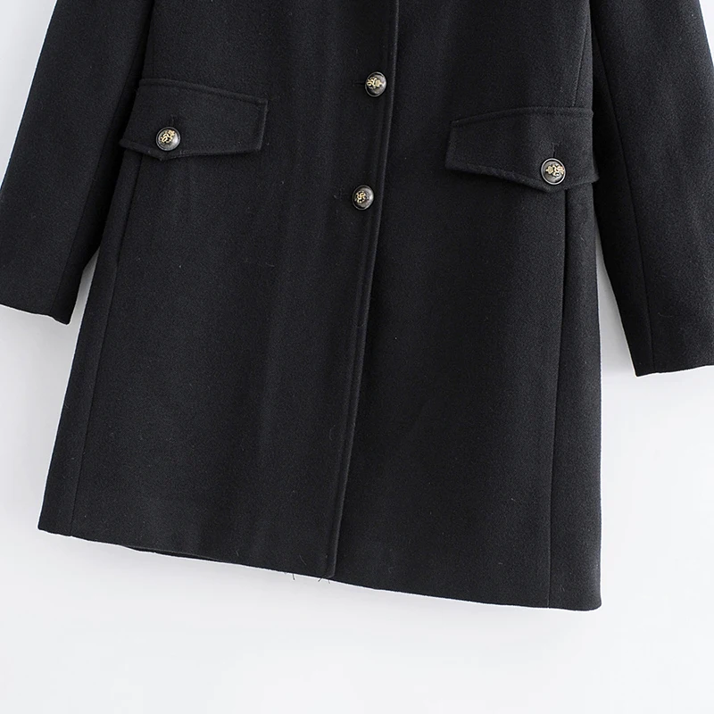 Hiver Invierno Mujer Tops Nouvelles Noir Longues 2018 Mode Femmes Laine Outwear Chaud De Abrigos Manteau Manches Casual w4qfYAxZa