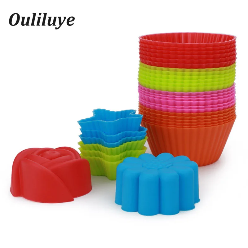 

New 12/6PCS Muffin Forms Silicone Nonstick Bakeware For Cake Cupcake Cup DIY Silicone Baking Mold For Kitchen Pastry Accessories