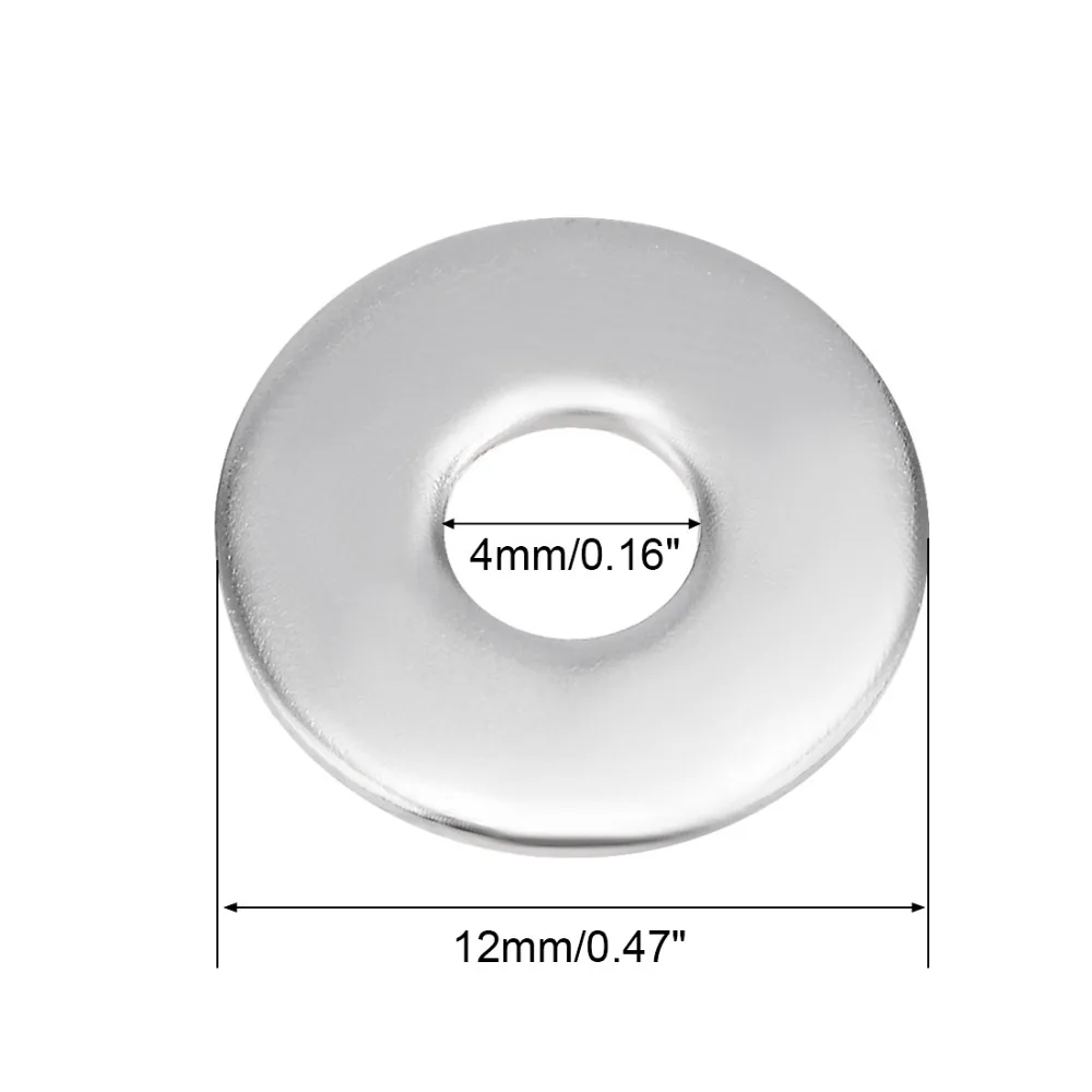 Uxcell 4x12x1/5,3x10x0,8/10x5x0,8/12x6x1/12x6,5x0,8 мм 304 Нержавеющая сталь медь плоские шайбы для винт болтовые прокладки 200 шт