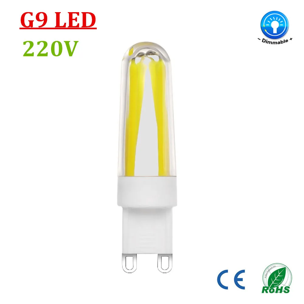 Top G9 LED Bulb Dimmable 4 Watt 360-400LM White 6000K Bi-pin Base 4x Filament COB Chandelier Lamp AC110V (Pack of 50) | Освещение