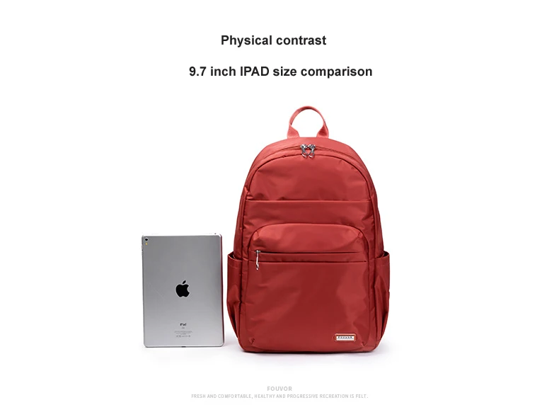 Fouvor de Nylon Antirroubo para Computadores Mochila Unissex Bolsa Escolar Impermeável 6 Bolsas e Malas